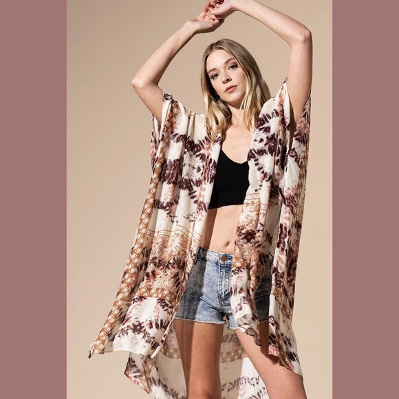 Sienna Sunset Tie-Dye Kimono - Picture 2 of 6